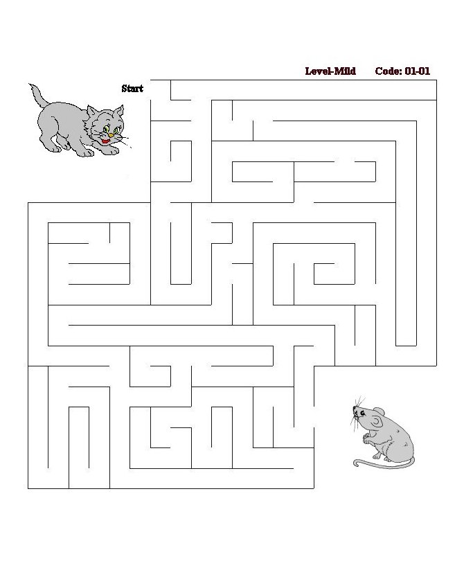 Printable maze puzzle sheet