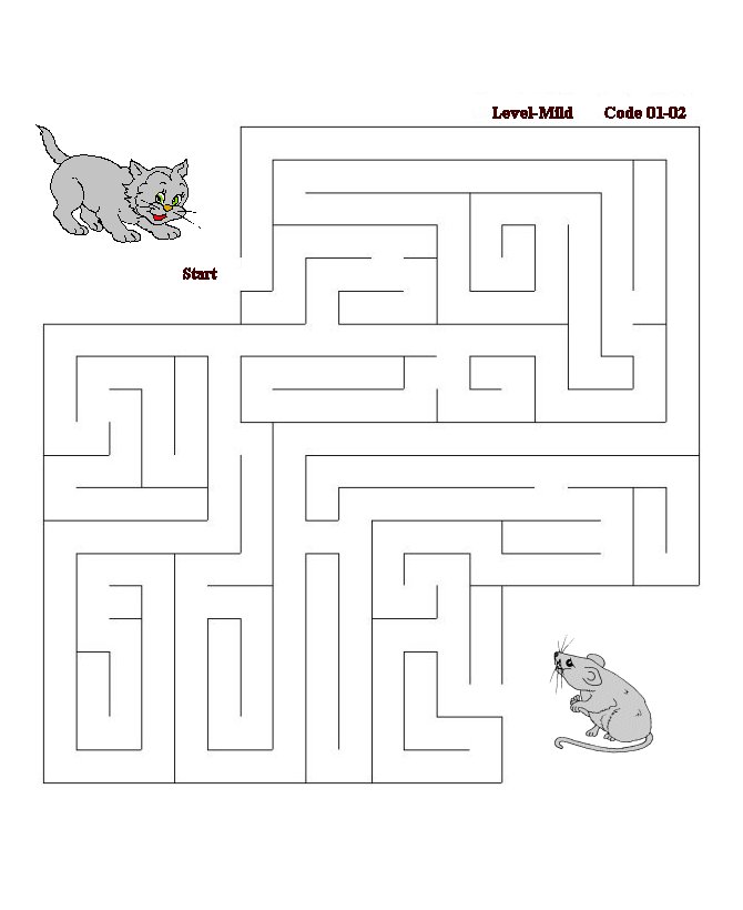 Printable maze puzzle sheet