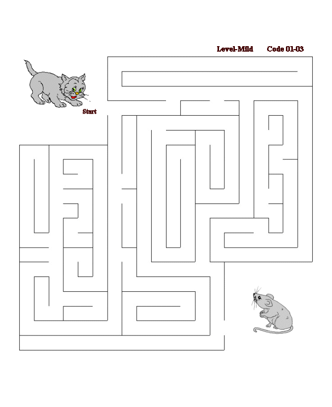 Printable maze puzzle sheet