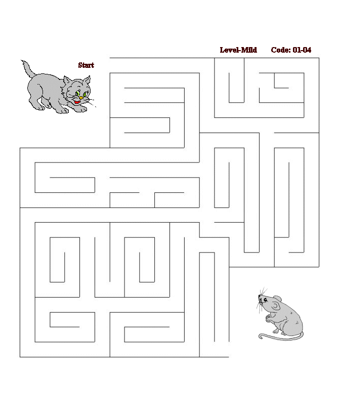 Printable maze puzzle sheet