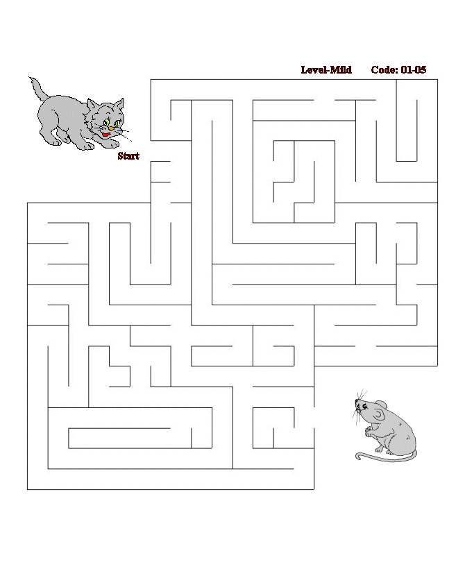 Printable maze puzzle sheet