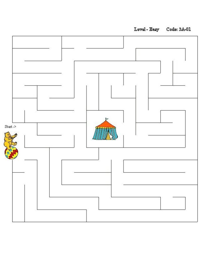 Printable maze puzzle sheet