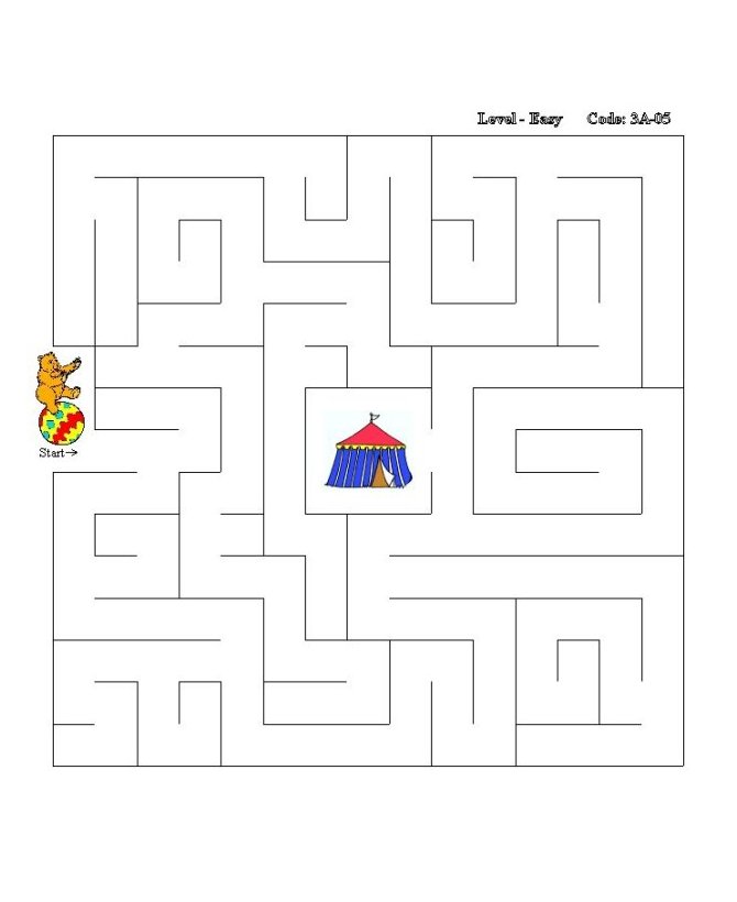 Printable maze puzzle sheet