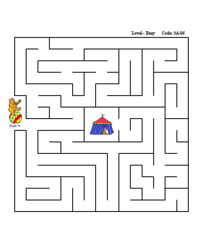 Bluebonkers Free Printable Maze Puzzle Sheet Simple Square 03a 06