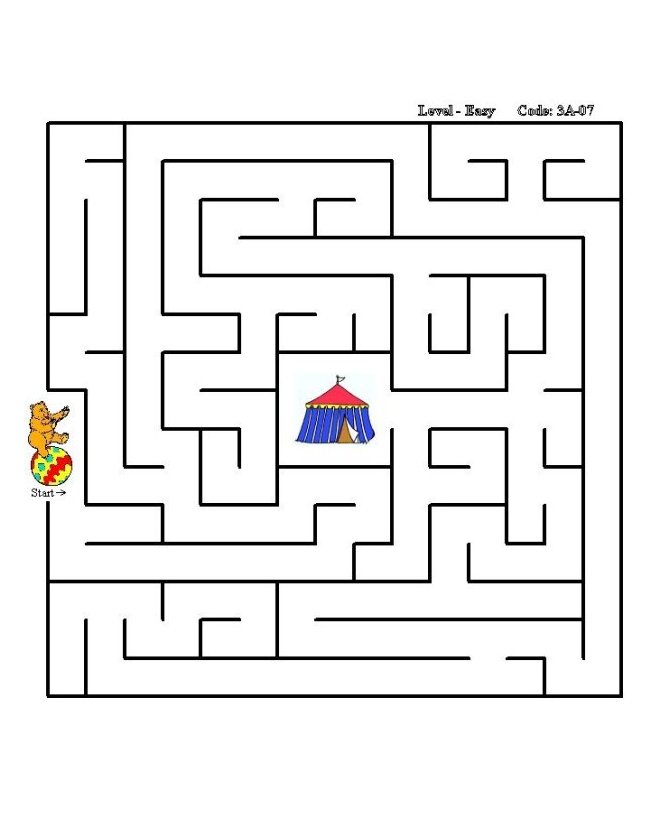 Printable maze puzzle sheet