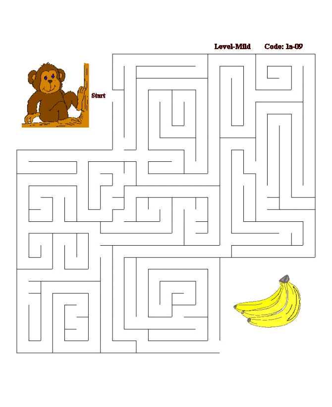 Printable maze puzzle sheet