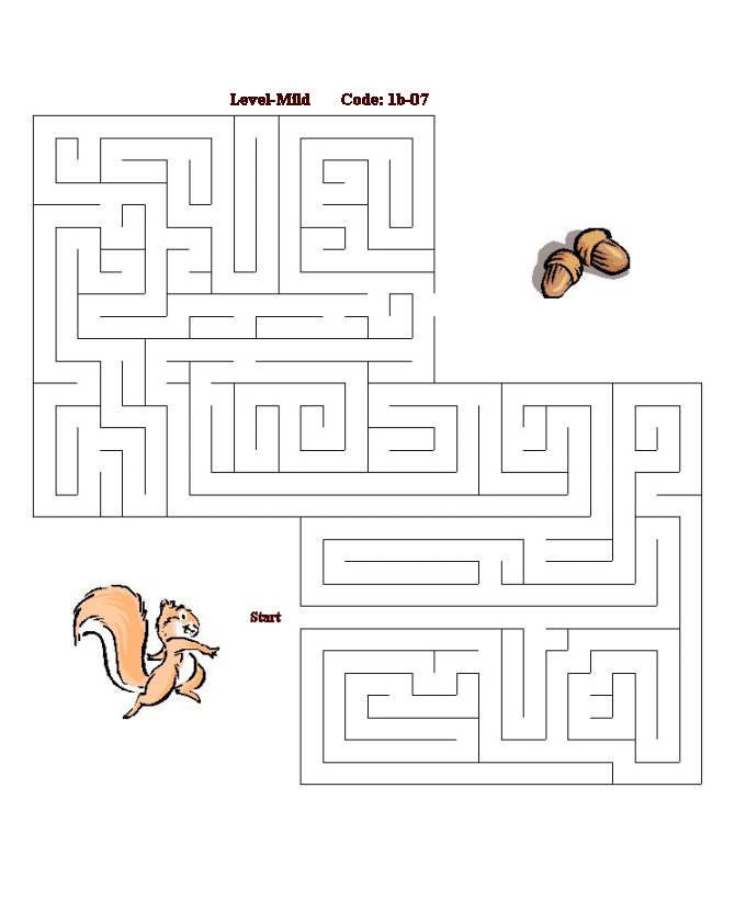 Printable maze puzzle sheet