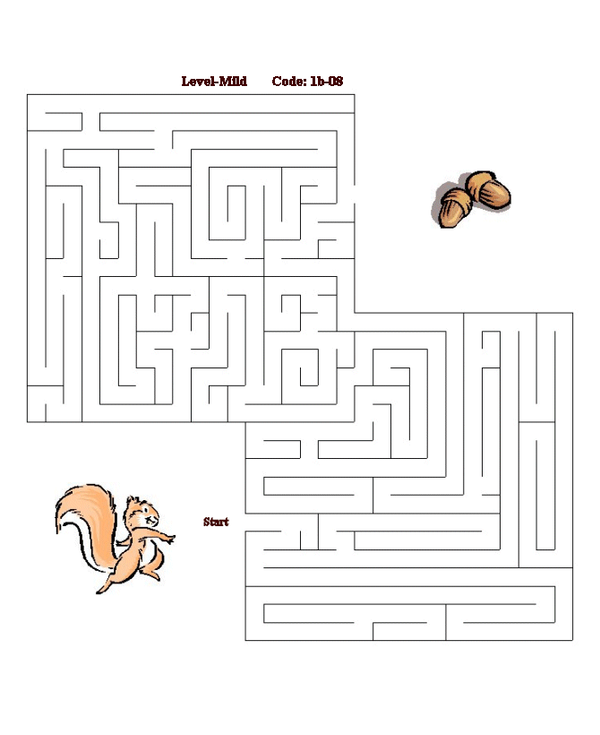 Printable maze puzzle sheet