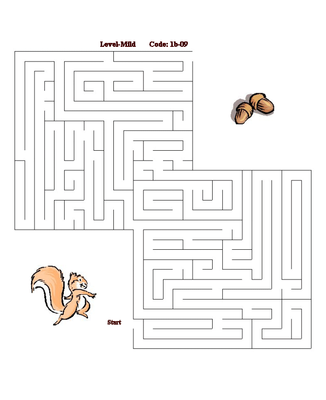 Printable maze puzzle sheet