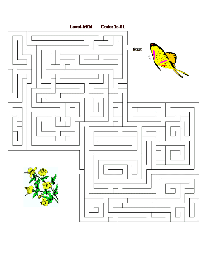 Printable maze puzzle sheet