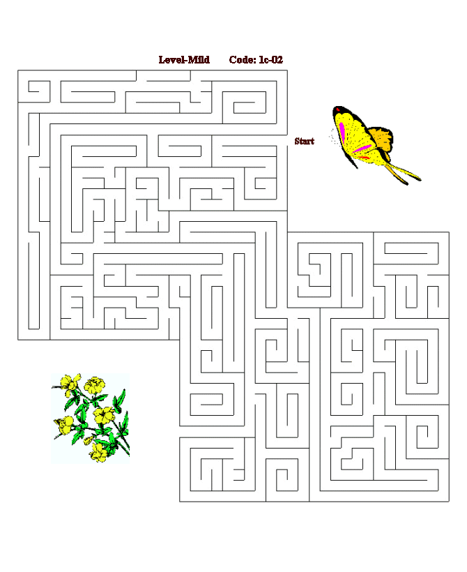 Printable maze puzzle sheet