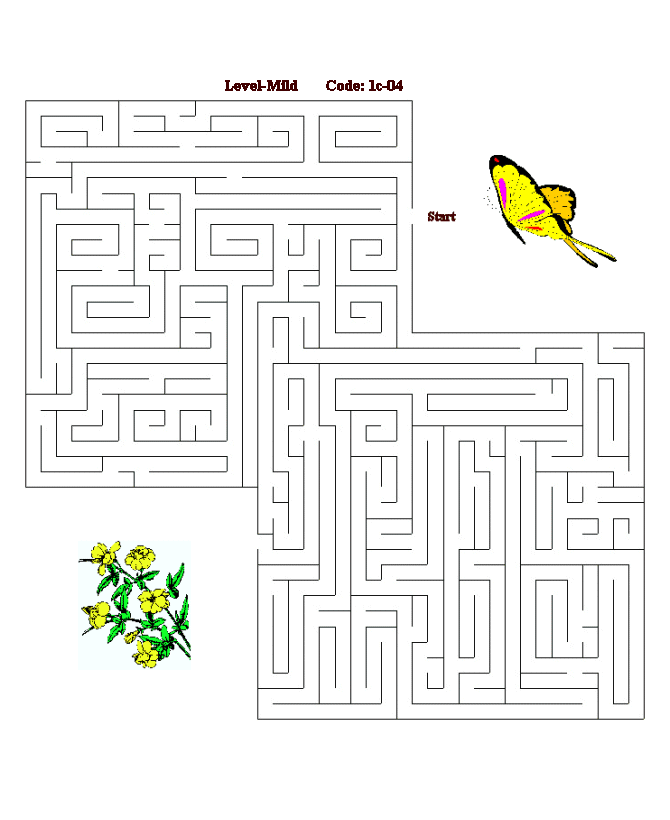 Printable maze puzzle sheet