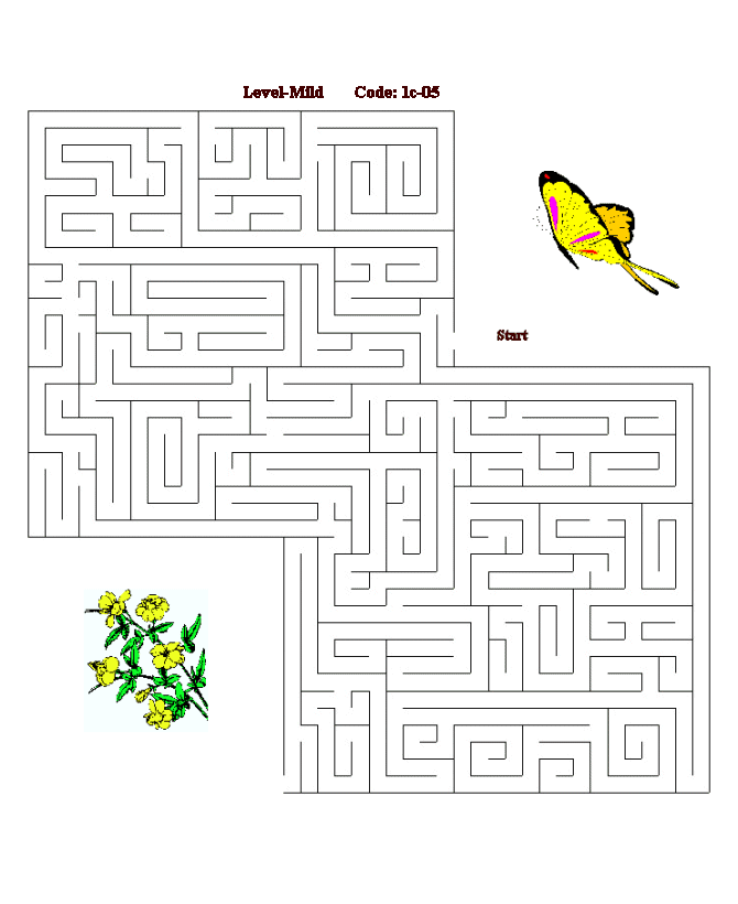 Printable maze puzzle sheet