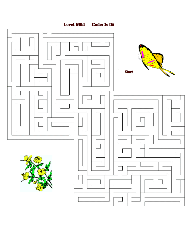 Printable maze puzzle sheet