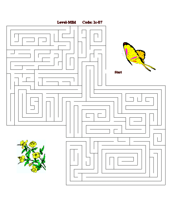 Printable maze puzzle sheet