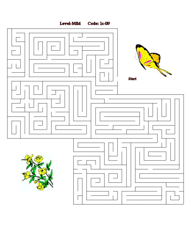 Printable maze puzzle sheet