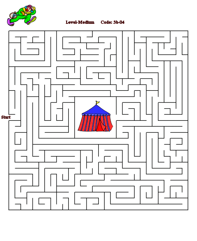 Printable maze puzzle sheet