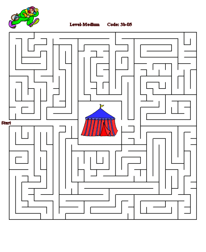 Printable maze puzzle sheet