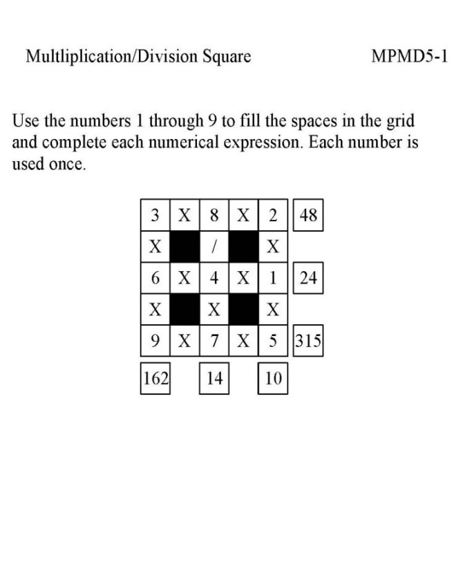 Free Printable Math Puzzle