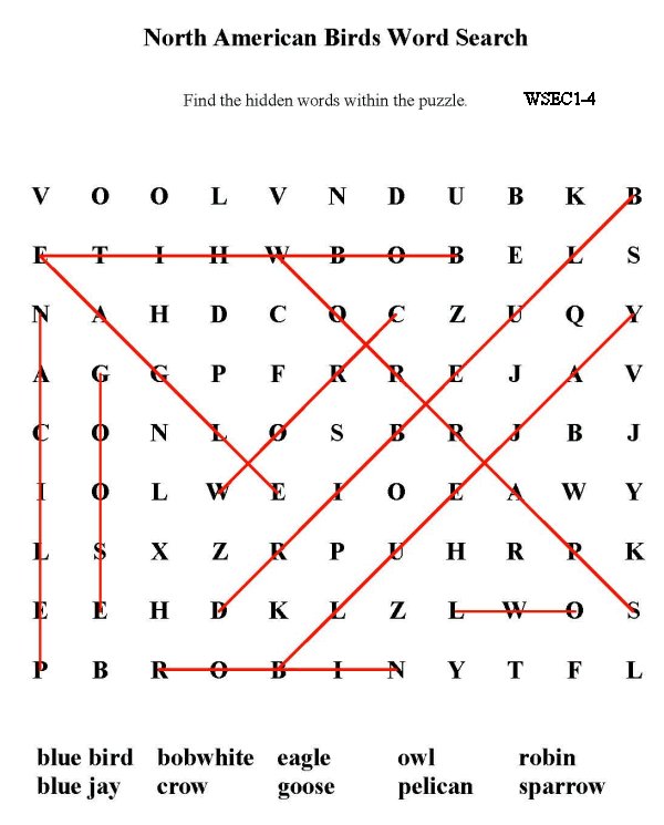 Printable word puzzle sheet