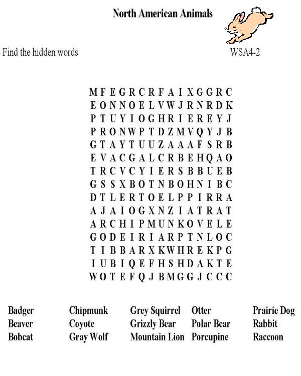 Printable word puzzle sheet