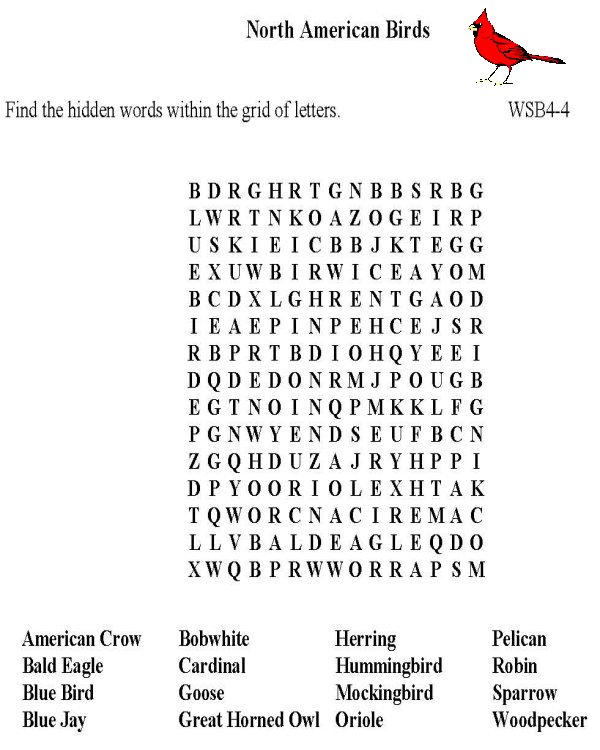 Printable word puzzle sheet