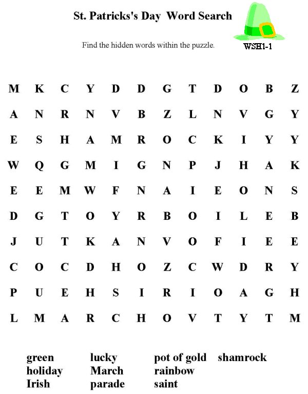 Printable word puzzle sheet