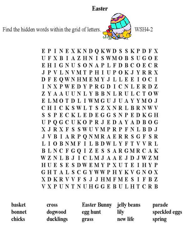 Printable word puzzle sheet