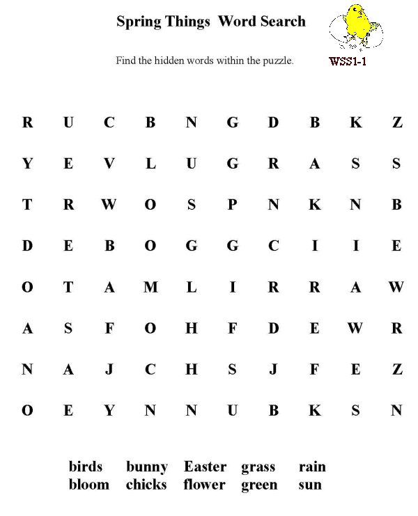 Printable word puzzle sheet