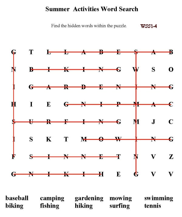 Printable word puzzle sheet