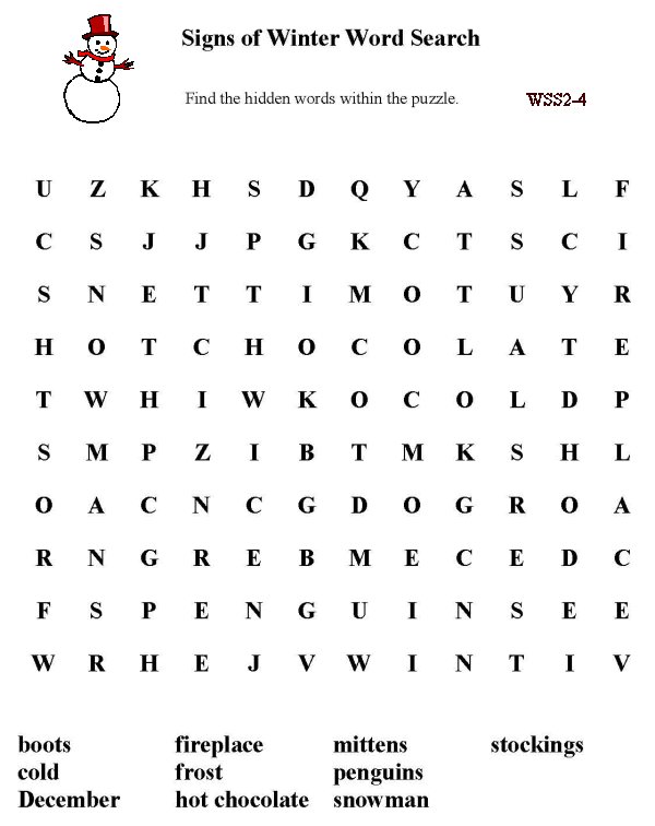 Printable word puzzle sheet