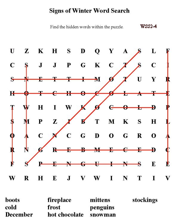 Printable word puzzle sheet