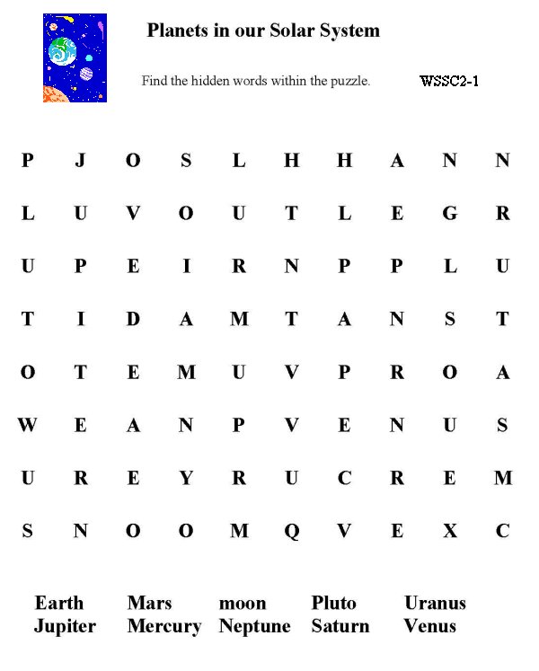 Printable word puzzle sheet