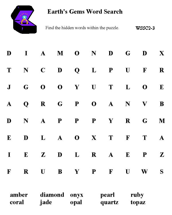 Printable word puzzle sheet